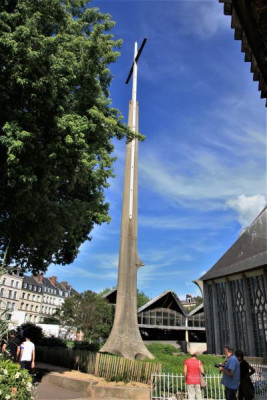 A huge cross now stands on the spot where Jeanne was burned at the stake in Rouen