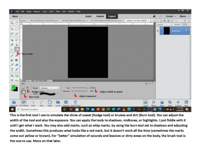 Burn tools Photoshop Elements 2021