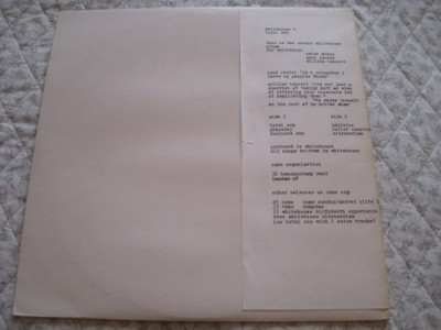 Whitehouse’s 'Total Sex’ (1980) Vinyl, LP, Limited Edition, Come Organisation-WDC 881005, UK back.jpg