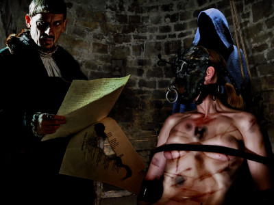 The sentence is read. She will be blinded before she burns at the stake.