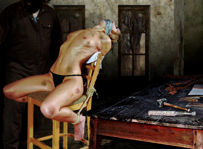 I don't recall where I got this one, but she is in for a nasty night.