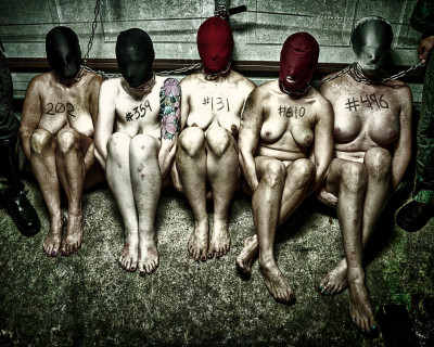 Waiting for transport to second hand slaves auction