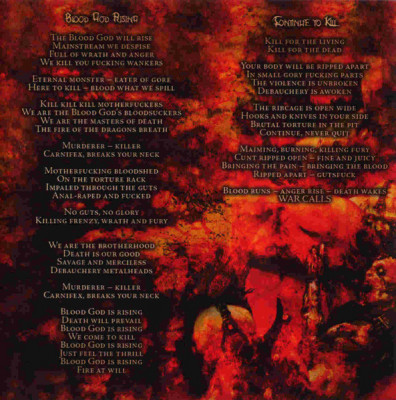 Debauchery 'Continue To Kill' (2008) CD CD-Maximum - CDM 0408-2876 Russia (German band) lyrics-a.jpg
