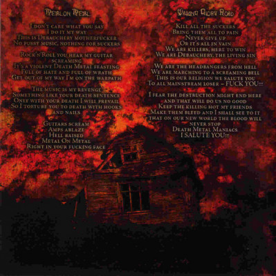 Debauchery 'Continue To Kill' (2008) CD CD-Maximum - CDM 0408-2876 Russia (German band) lyrics-f.jpg
