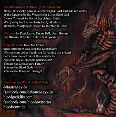 Debauchery 'Kings Of Carnage' (2014) CD Mazzar Records - MZR CD 557 Russia (German band) credits-b.jpg