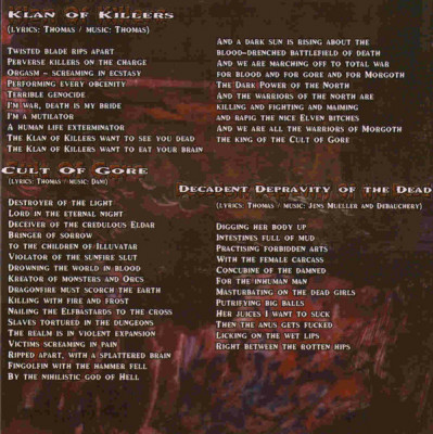 Debauchery 'Torture Pit' (2006) CD Mazzar Records - MYST CD 011 Russia (German Death Metal band) lyrics-d.jpg