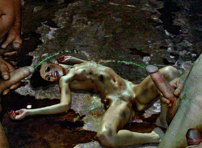 After her all-night interrogation and multiple rapes, Magdalena's interrogators give her a shower.